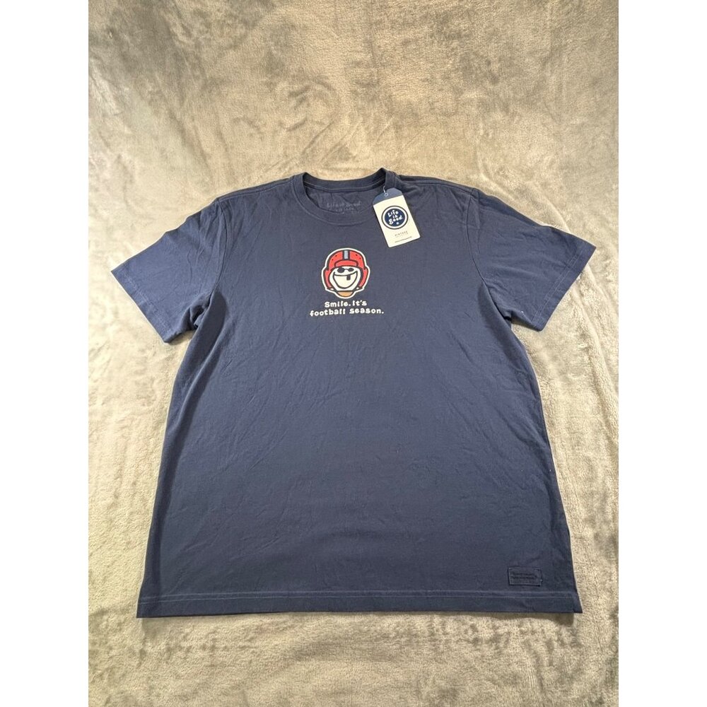 Life Is Good Vintage shirt men's Large Football Season graphic Tshirt NWT